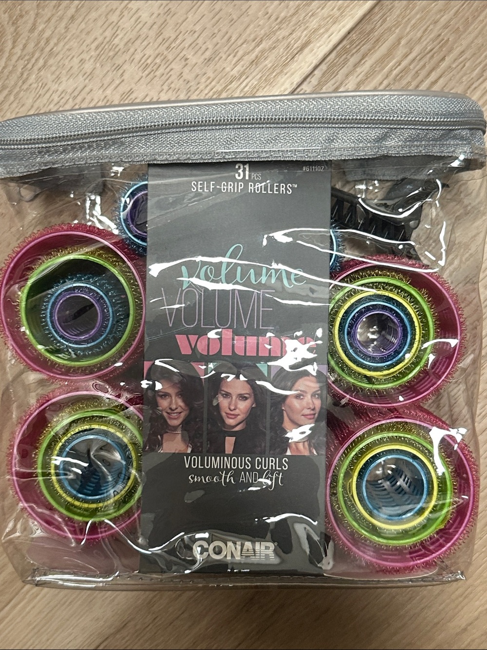 NEW Conair Volume Self-Grip Rollers Set - 31 Pcs Hair Curlers with Clips & Case